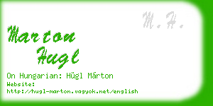 marton hugl business card